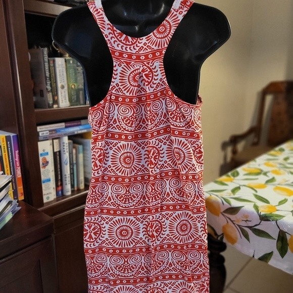 Mud Pie Coral/Red Sleeveless Coverup/Tunic Size Small (4-6) - Picture 3 of 3